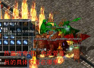 热血传奇中,仓库管理员的具体位置在哪里? 热血传奇中,仓库管理员的具体位置在哪里?