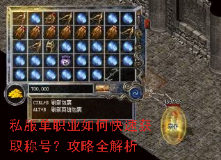 私服单职业如何快速获取称号?攻略全解析 私服单职业如何快速获取称号?攻略全解析