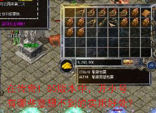 在传奇1.85版本中,开小号有哪些意想不到的实用好处? 在传奇1.85版本中,开小号有哪些意想不到的实用好处?