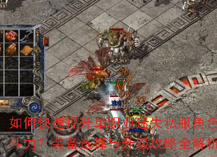 如何快速提升单职业迷失私服角色战斗力?装备选择与升级攻略全解析 如何快速提升单职业迷失私服角色战斗力?装备选择与升级攻略全解析