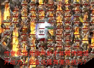 传奇私服开服网新手如何快速提升战力?装备选择有哪些技巧? 传奇私服开服网新手如何快速提升战力?装备选择有哪些技巧?