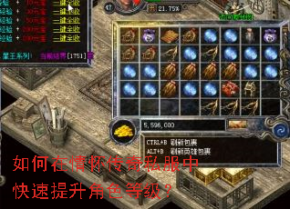 如何在情怀传奇私服中快速提升角色等级? 如何在情怀传奇私服中快速提升角色等级?