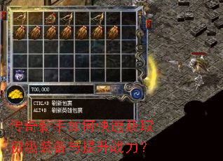 传奇新手如何快速获取初级装备与提升战力? 传奇新手如何快速获取初级装备与提升战力?